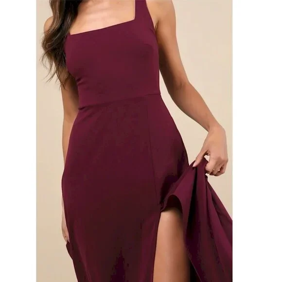 Lulu's Remarkable Arrival Plum Sleeveless Maxi Dress Size Medium NWOT - Picture 6 of 7